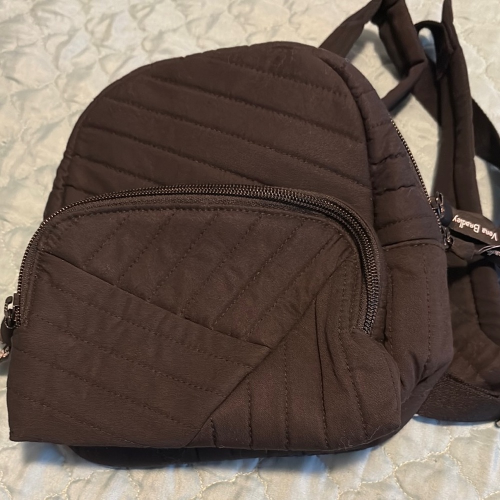 Vera Bradley mini quilted backpack Black Quilted Backpack, new with tag
